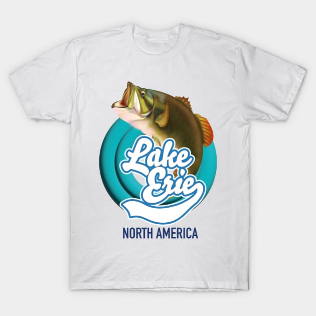 Lake Erie North America fishing logo T-Shirt by nickemporium1